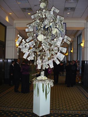 charity auction themes banking - money tree