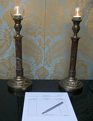 silent auction tips - candlesticks wrong display