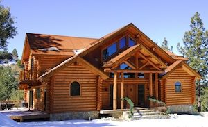 new log home in mountain resort town