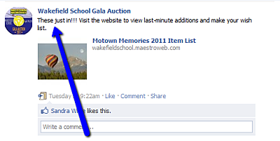 Charity auction items advertised last minute on Facebook wakefield