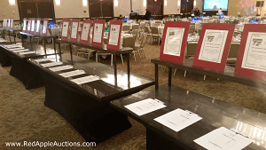 silent auction display, New Jersey benefit auction, Red Apple Auctions