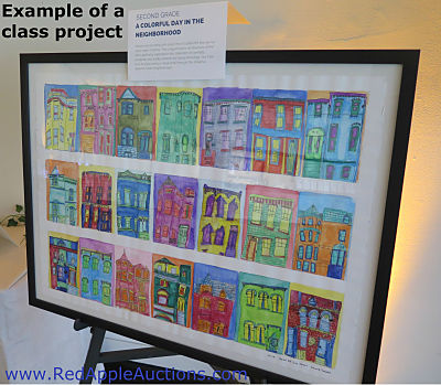 Class art project showing houses 